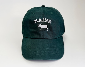 Kids Maine Moose Embroidered Cotton Cap - Toddler Hat