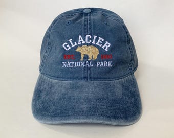 Glacier National Park Embroidered Washed Cotton Cap