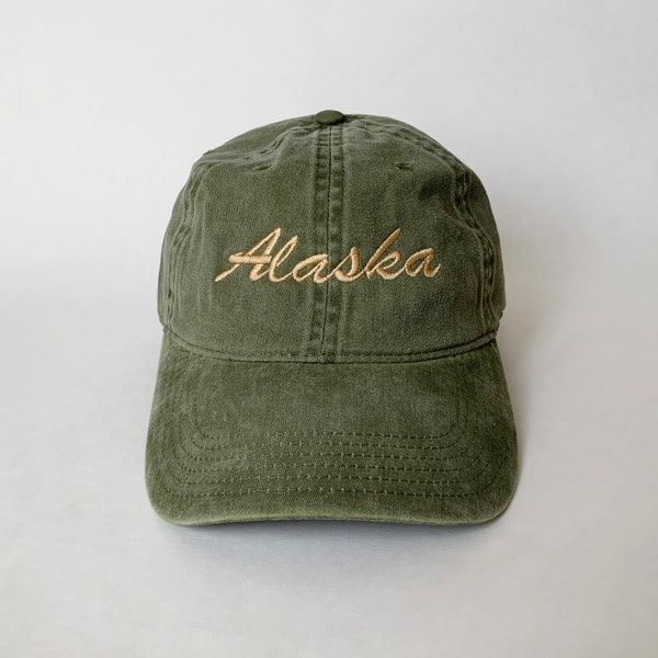 Western State Alaska Embroidered Washed Cap