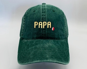 Papa Fishing Embroidered Low Cap