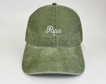 Papa Embroidered Washed Cap