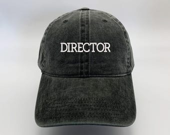 Director Embroidered Washed Cotton Cap