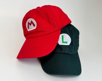 Kids Mario Luigi Wario Embroidered Cotton Cap