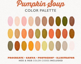 Pumpkin Soup Color Palette, Halloween Colors (Digital Download)