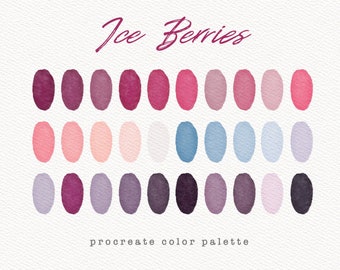 Ice Berries Color Palette, Procreate Color Palette, Colour Palette, Colors Procreate, Digital Download, Procreate Swatches, Winter Palette