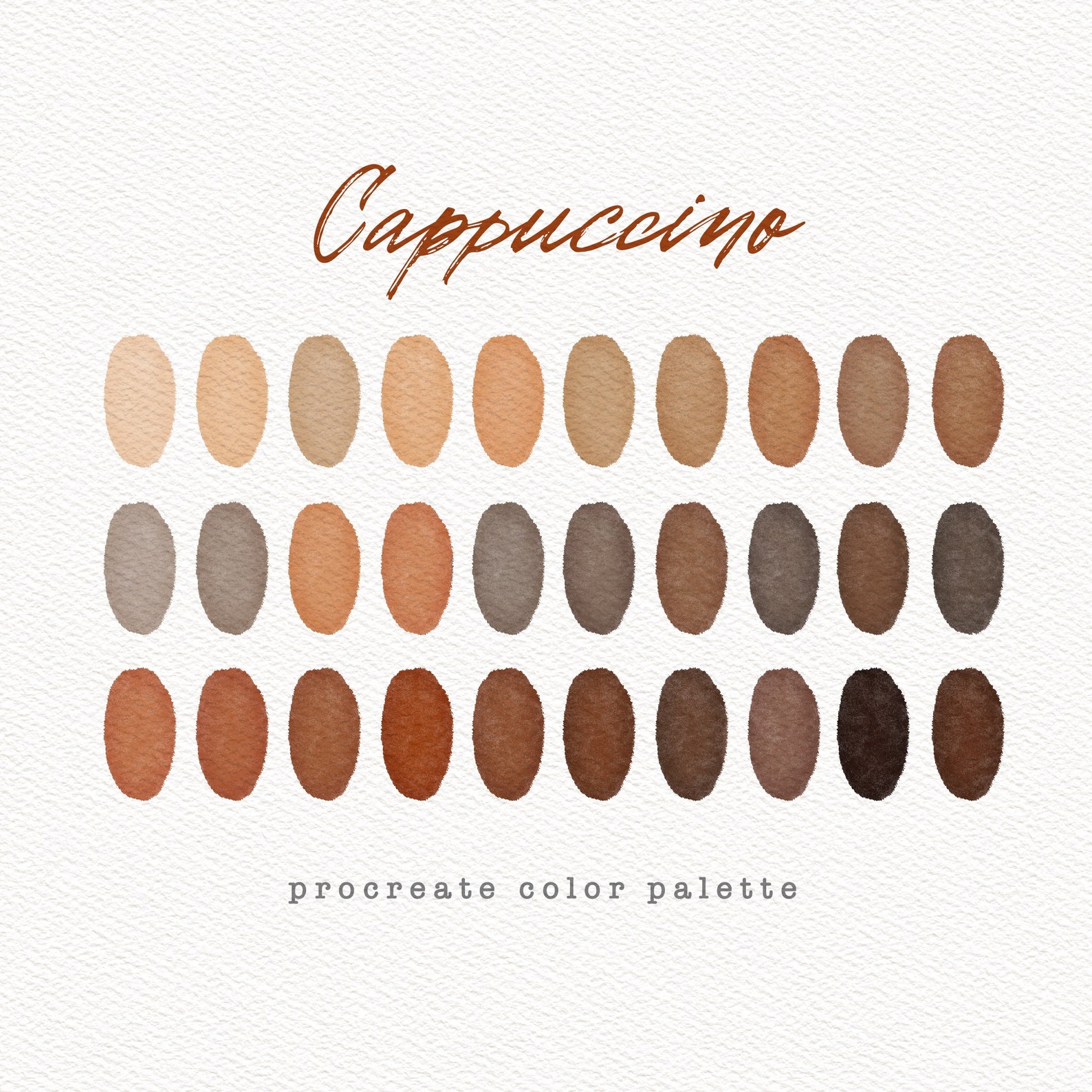 Cappuccino Color Palette Procreate Color Palette Colour Etsy