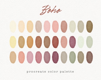 Boho Color Palette, Procreate Color Palette, Colour Palette, Colors Procreate, Digital Download, Procreate Swatches, Soft Palette
