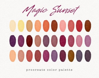 Magic Sunset Color Palette, Procreate Color Palette, Colour Palette, Colors Procreate, Digital Download, Procreate Swatches, Warm Palette