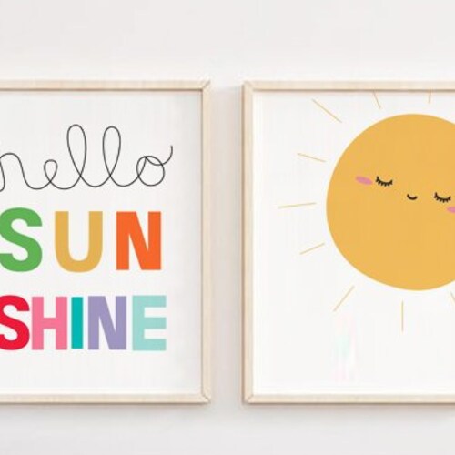Nursery Wall Art Sun Nursery Decor Kids Room Decor Sun Wall Etsy