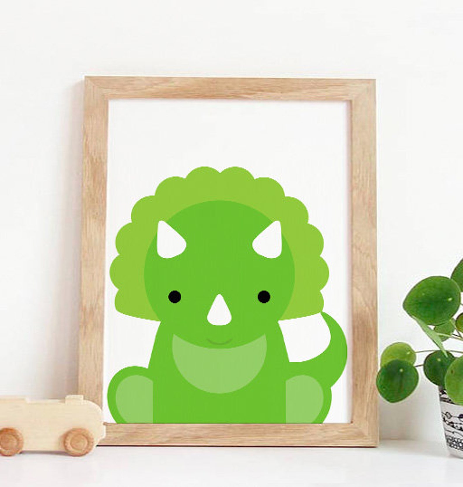 Set of 3 Prints Dinosaur Nursery Wall Art Kids Room Decor Etsy