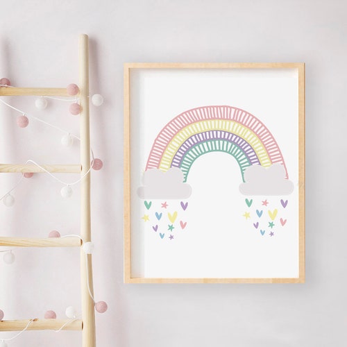 Rainbow Wall Art Rainbow Printable Nursery Wall Decor Etsy