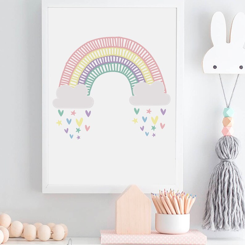 Rainbow Wall Art Rainbow Printable nursery wall decor Etsy España