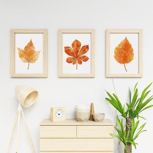 Autumn Leaves Art Print Fall Leaves Decor Autumn Wall Art Etsy