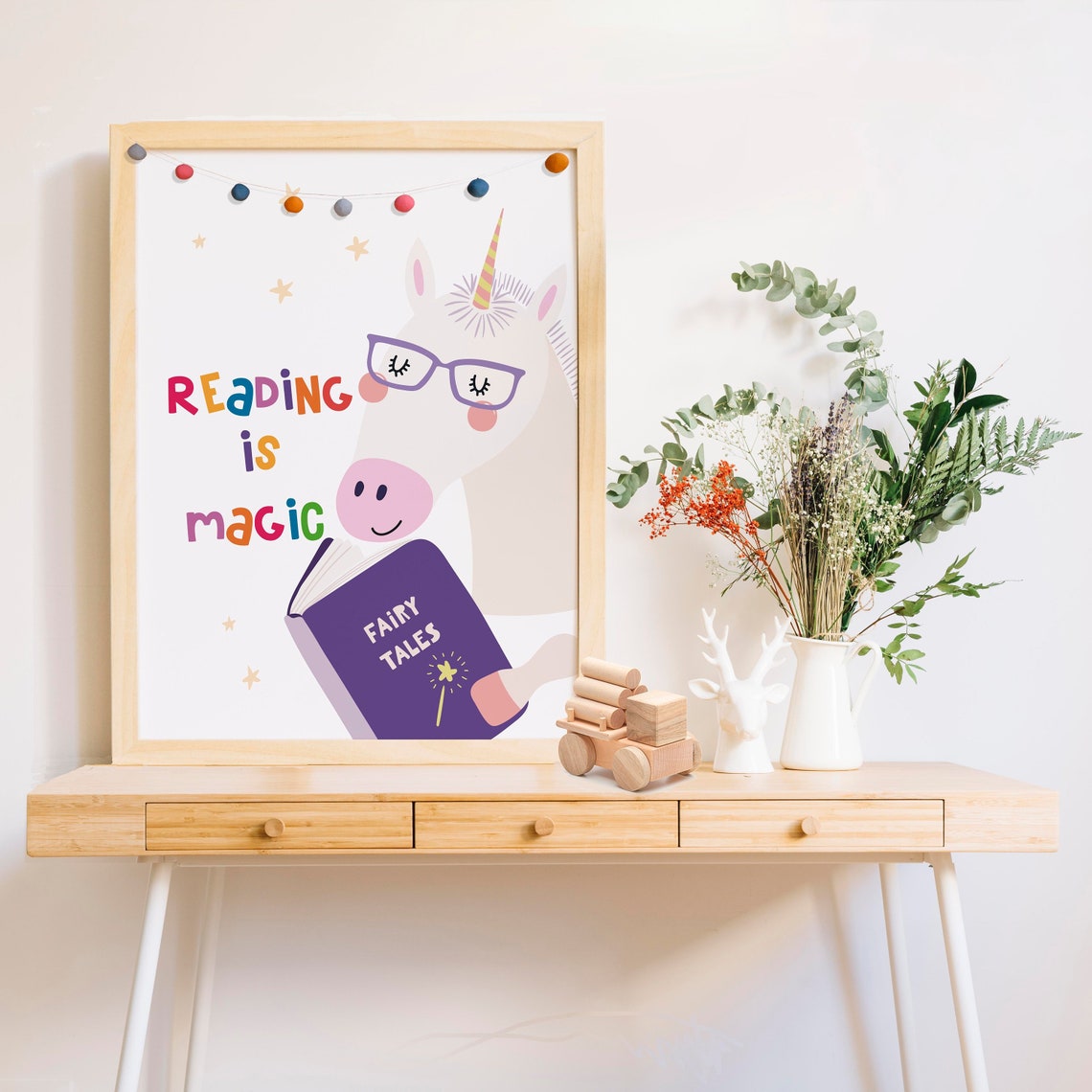 Reading is Magic READ Wall Art Reading Wall Art Playroom Etsy