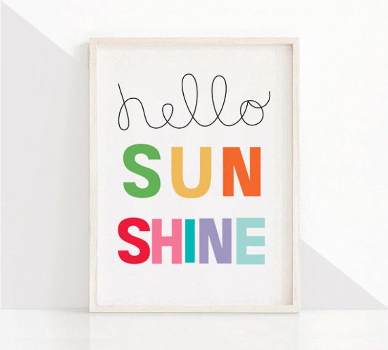 COLORFUL Sunshine Print Set Sunshine Wall Art Printable Wall Etsy