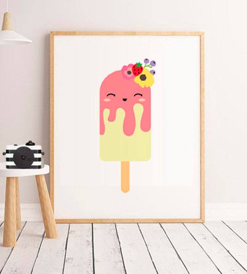 Popsicle Art Popsicle Print Icecream Decor Ice Cream Wall Etsy