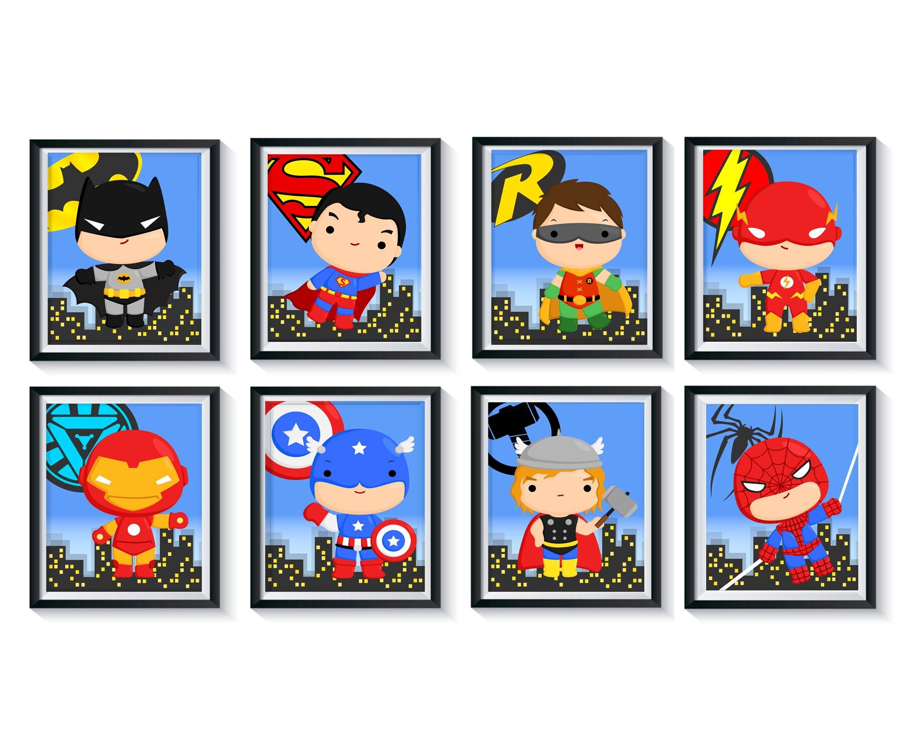 Nursery Superhero Wall Art Boys Nursery Decorsuperhero wall Etsy
