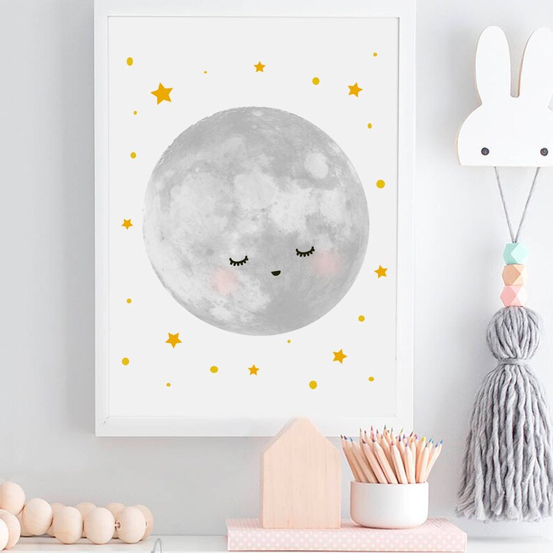 Moon Wall Decor Moon Nursery Decor Nursery Wall Art Nursery Etsy