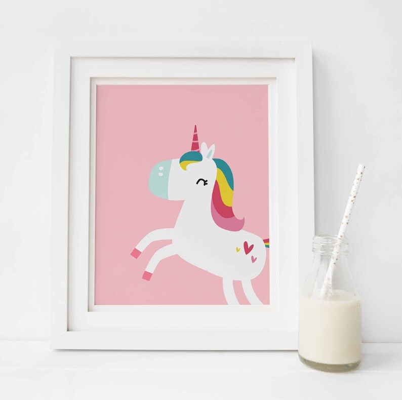 Unicorn Print Unicorn Wall Art Nursery Wall Decor unicorn Etsy
