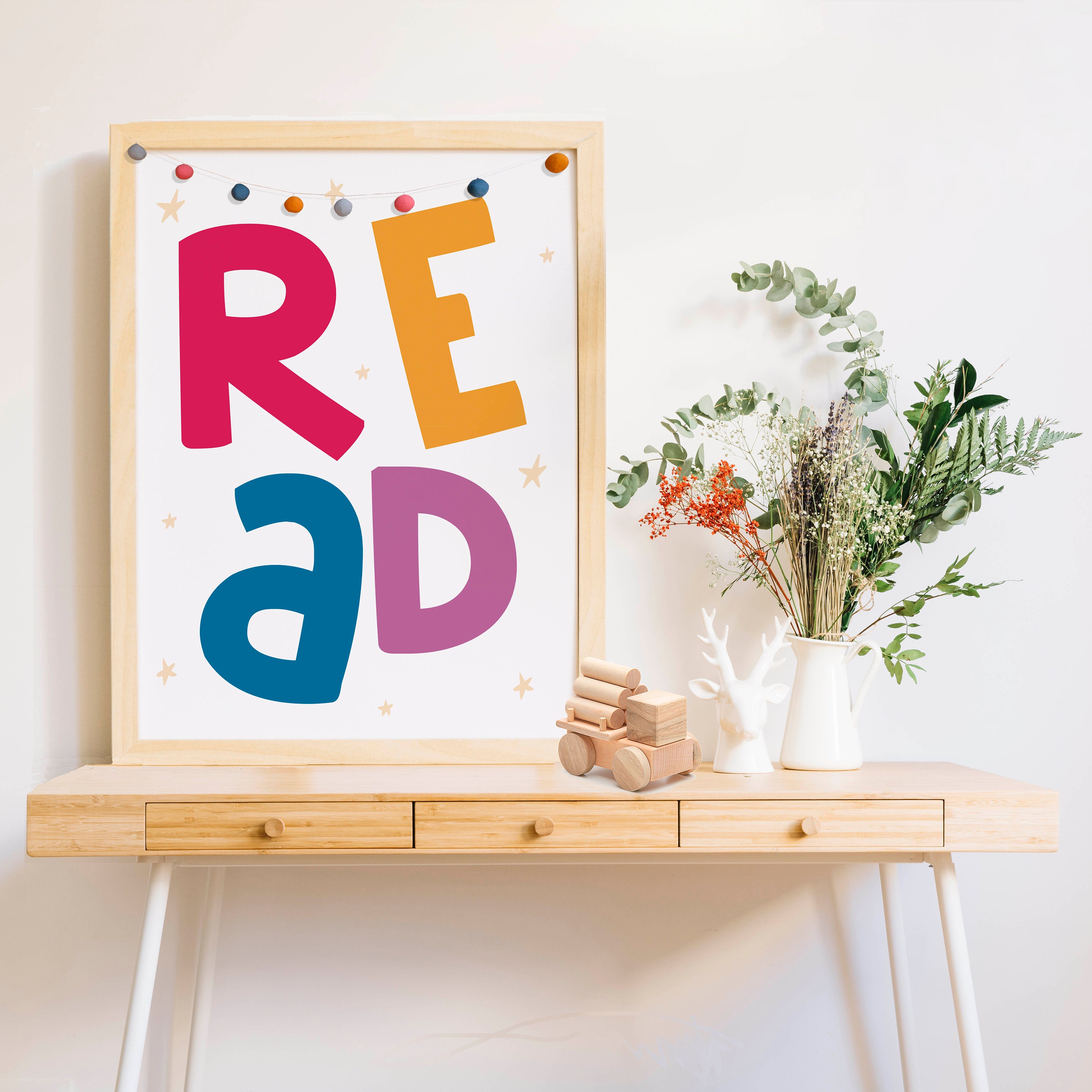 READ Wall Art Reading Wall Art Playroom Print Bedroom Etsy.de