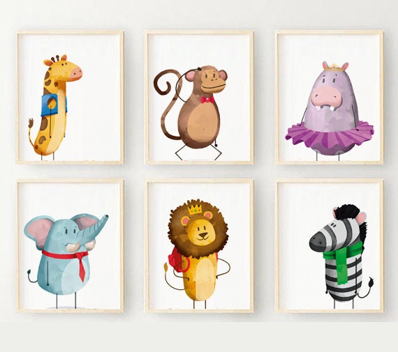 etsy safari nursery prints
