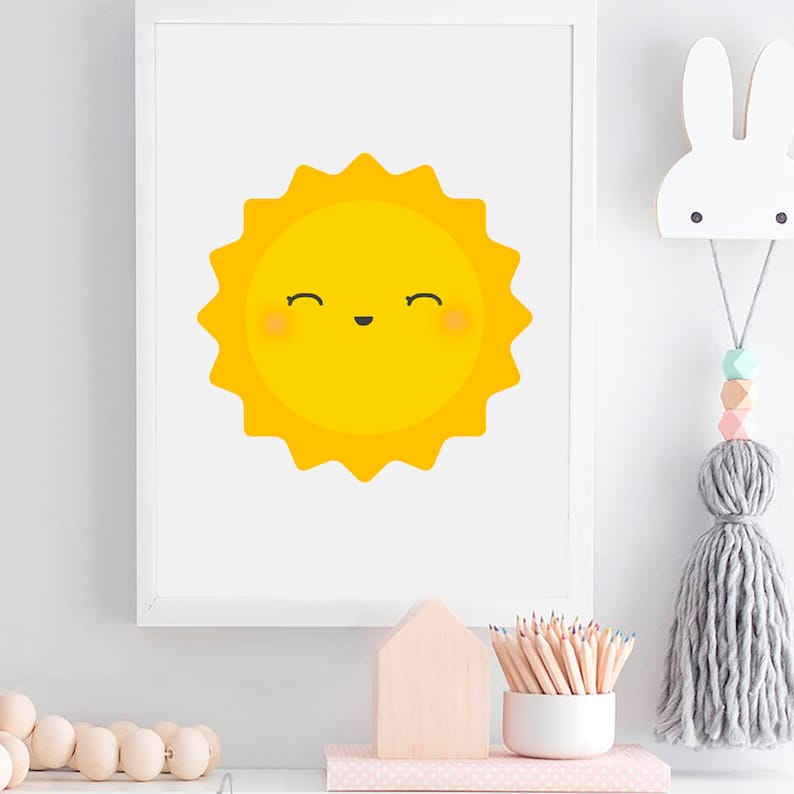 Nursery Wall Art Sun Nursery Decor Kids Room Decor Sun Wall Etsy