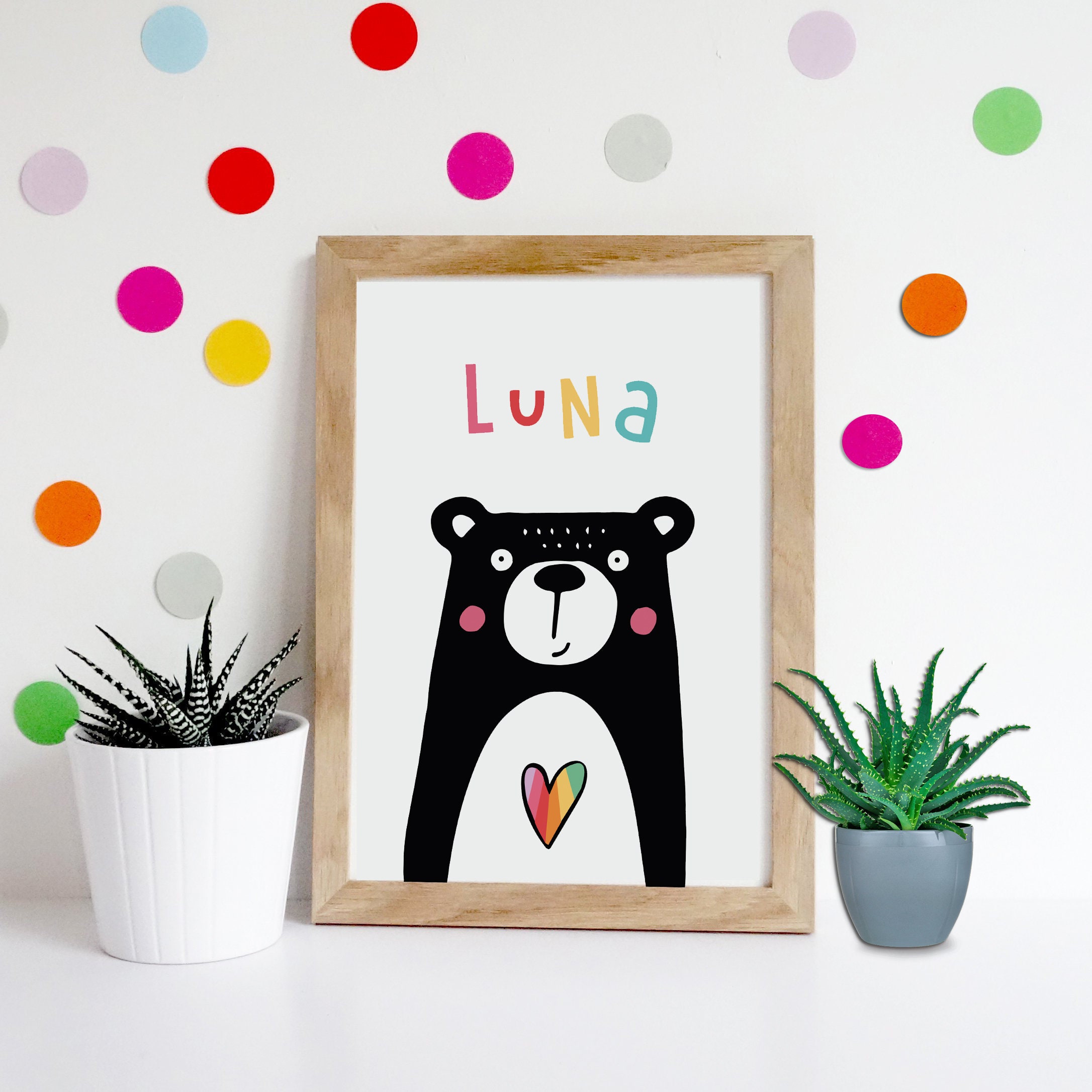 Colorful Nursery Art Prints Set Custom Print Printable Wall Etsy