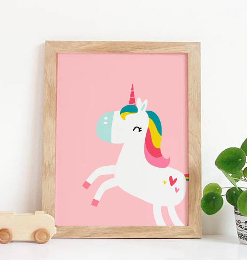 Unicorn Print Unicorn Wall Art Nursery Wall Decor unicorn Etsy