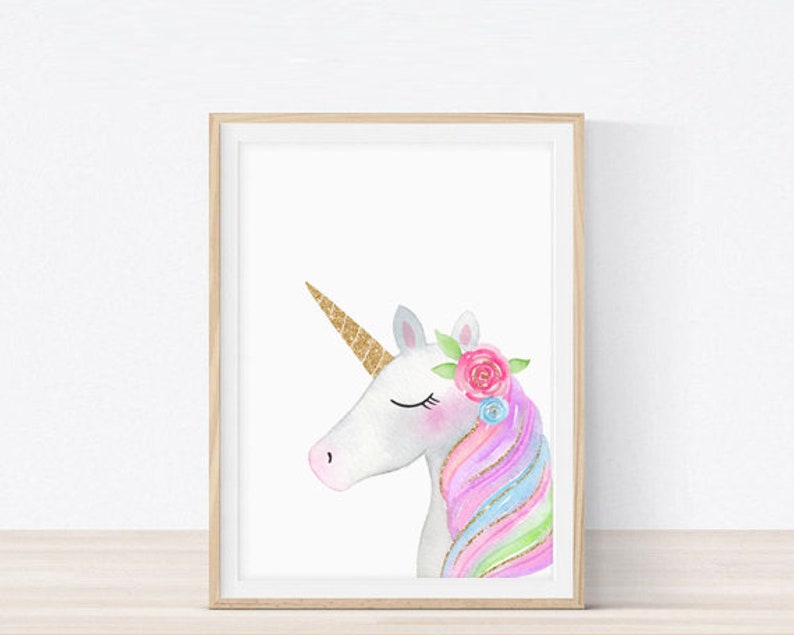 Nursery Wall Art Unicorn Decor Unicorn Print Nursery Wall Etsy