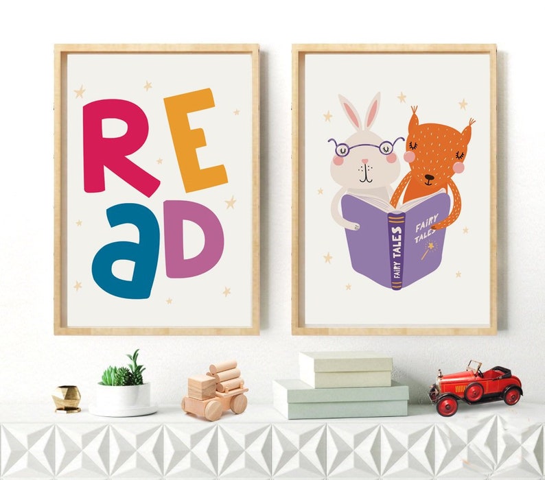 READ Wall Art Reading Wall Art Playroom Print Bedroom Etsy.de
