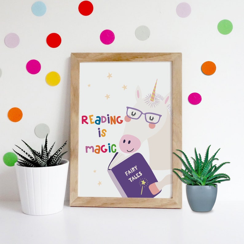 Reading is Magic READ Wall Art Reading Wall Art Playroom Etsy