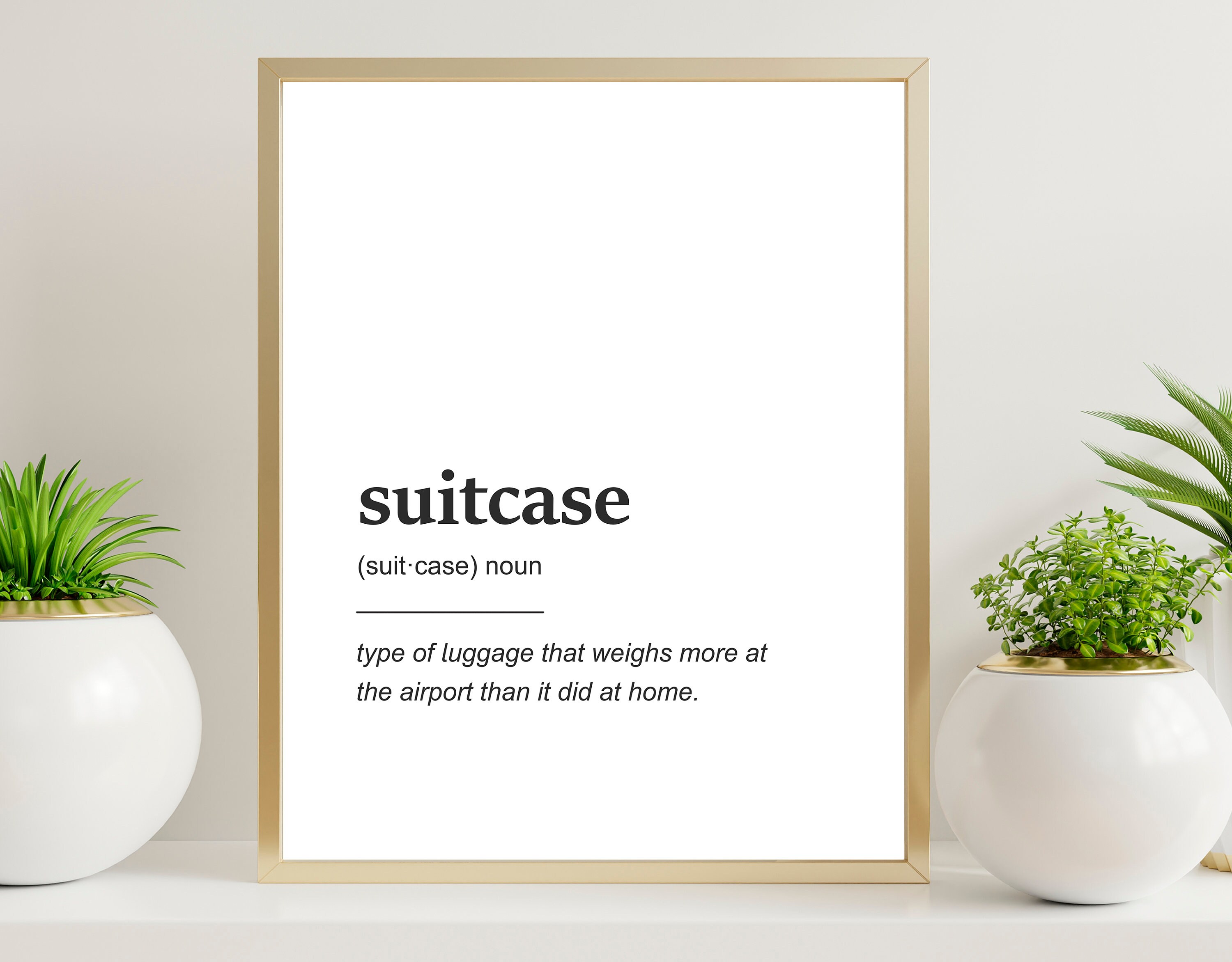 Suitcase Definition, Travel Art, Definition Print, Minimalist, Suitcase