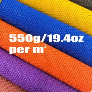 Tessuto in rete vinilica per animali domestici in textilene pesante da 28 colori, larghezza 59" tagliato su misura, per sedie da esterno, cucce per animali, borse e artigianato