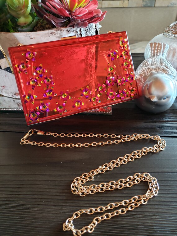 embellished clutch purse