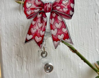 Heart bow Badge reel