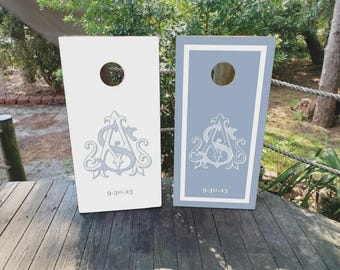 Custom Wedding Cornhole Boards Featuring Your Monogram / Fully Customizable