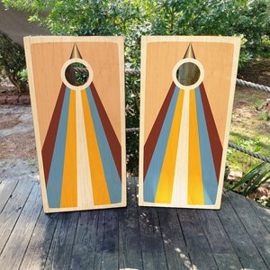 WATERPROOF & NON FADING Cornhole Board Wraps - Natural Wood Grain - Easy To Install, Custom Designs, Print to Order, Decals, Sticker