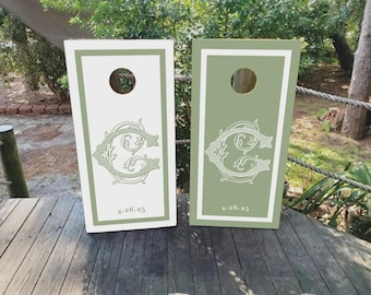 Custom Wedding Cornhole Boards Featuring Your Monogram / Fully Customizable