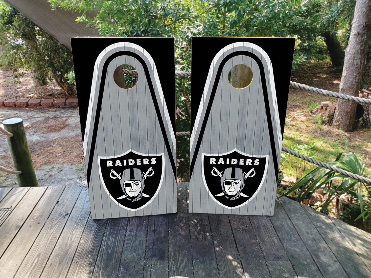 Las Vegas Raiders Cornhole Board Wraps Cornhole Stickers for | Etsy