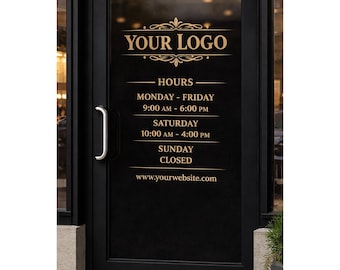Business Decal for Storefront Doors | Full Coverage Window Vinyl | Perforated