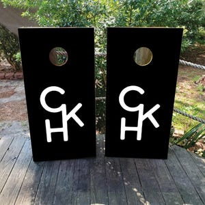 WATERPROOF & NON FADING Custom Wedding Cornhole Wraps / Minimal Design / Elegant / Monogram / Modern / Personalized Wedding Gift