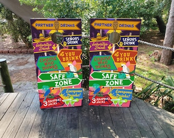 WATERPROOF Cornhole Board Wraps / Drinking Game in a Fiesta Theme / Laminated and Non-Fading Cornhole Decals / Regulation Size