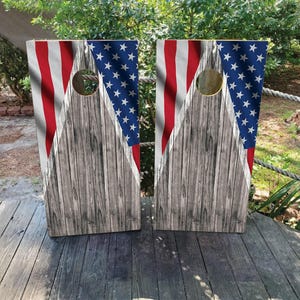 WATERPROOF & NON FADING American Flag Cornhole Board Wraps! Easy To Apply, Custom Designs, Custom Logo, Creative Cornhole Designs, Patriotic