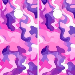 Imprimir arquivo: Pink Camouflage Cornhole Wrap - Download digital PDF (24,5&quot; x 48,5&quot;) | Decalque de tabuleiro de cornhole | Design de Cornhole Wrap para impressão DIY