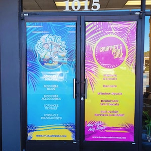 Custom, Perforated Door and Window Decals / Perforated Vinyl / Let Us Make Your Perfect Design! / Door and Window Stickers for Businesses