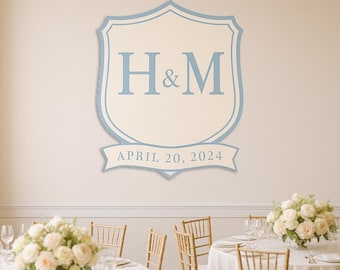 Wedding Crest Removable Decal / Wedding Monogram Sticker for Walls, Tables, and Acrylic Signs