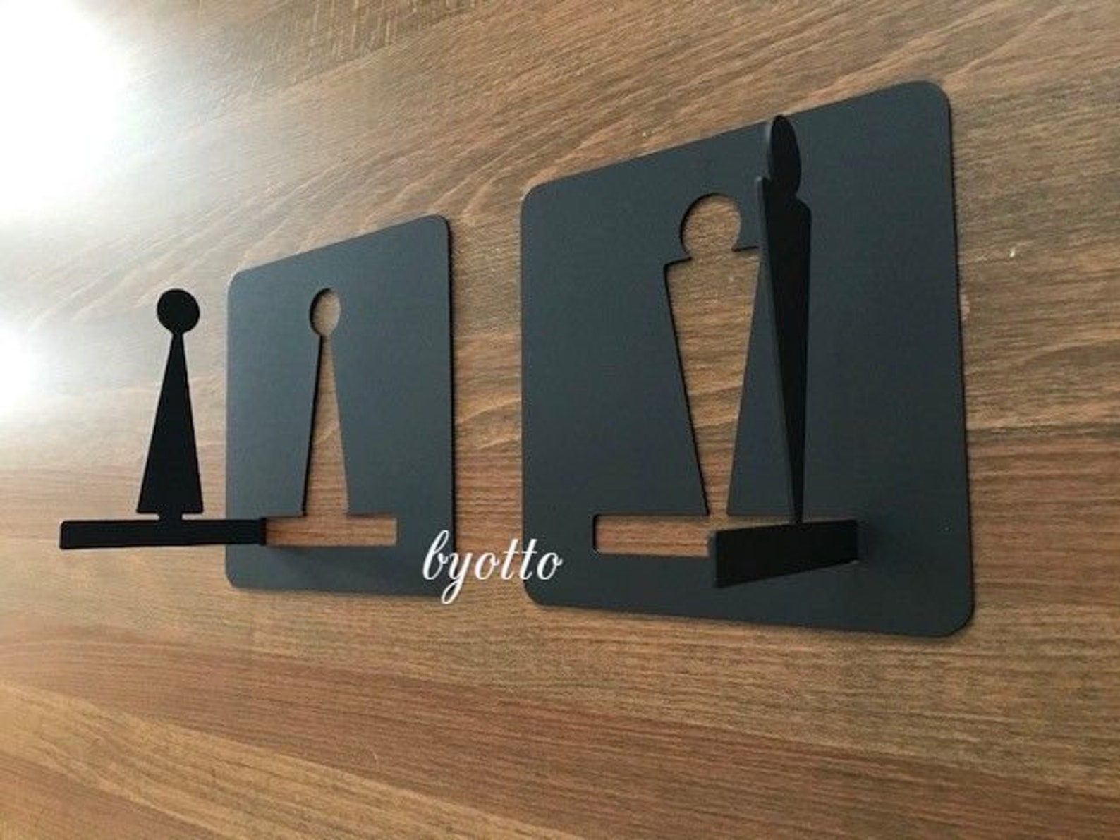 MODERN RESTROOM SIGNS Set Byotto - Etsy