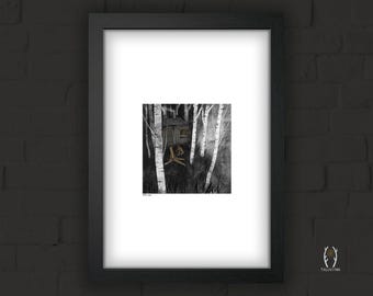 Baba Yaga Art Print: Slavic Folklore Witchcraft Illustration