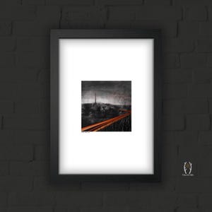 Yorkshire Landscape Art Emley Moor Mast Illustration &#39;Nearly Home Now&#39; Signed Art Print