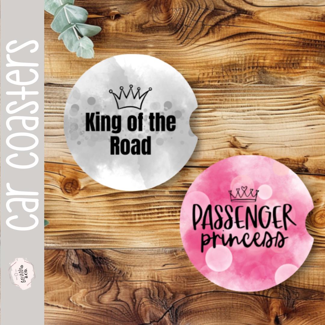 King Of The Road/Passenger Princess Car Coasters